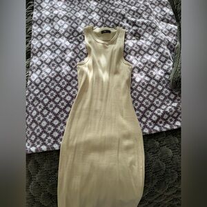 Elegant Cream Sleeveless Dress